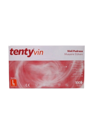 Tenty Vin Pudrasız Vinil Muayene Eldiveni Large (L) 100’lü Paket