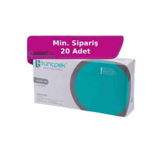 Tunçpek Pudrasız Vinil Muayene Eldiveni Small (S) 100’lü Paket