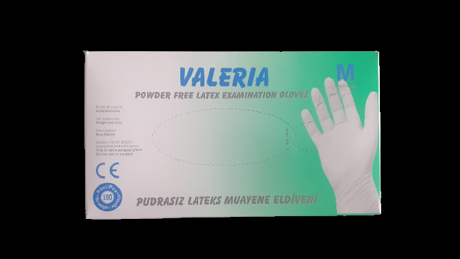 Valeria Pudrasız Lateks Eldiven Medium (M) 100’lü Paket